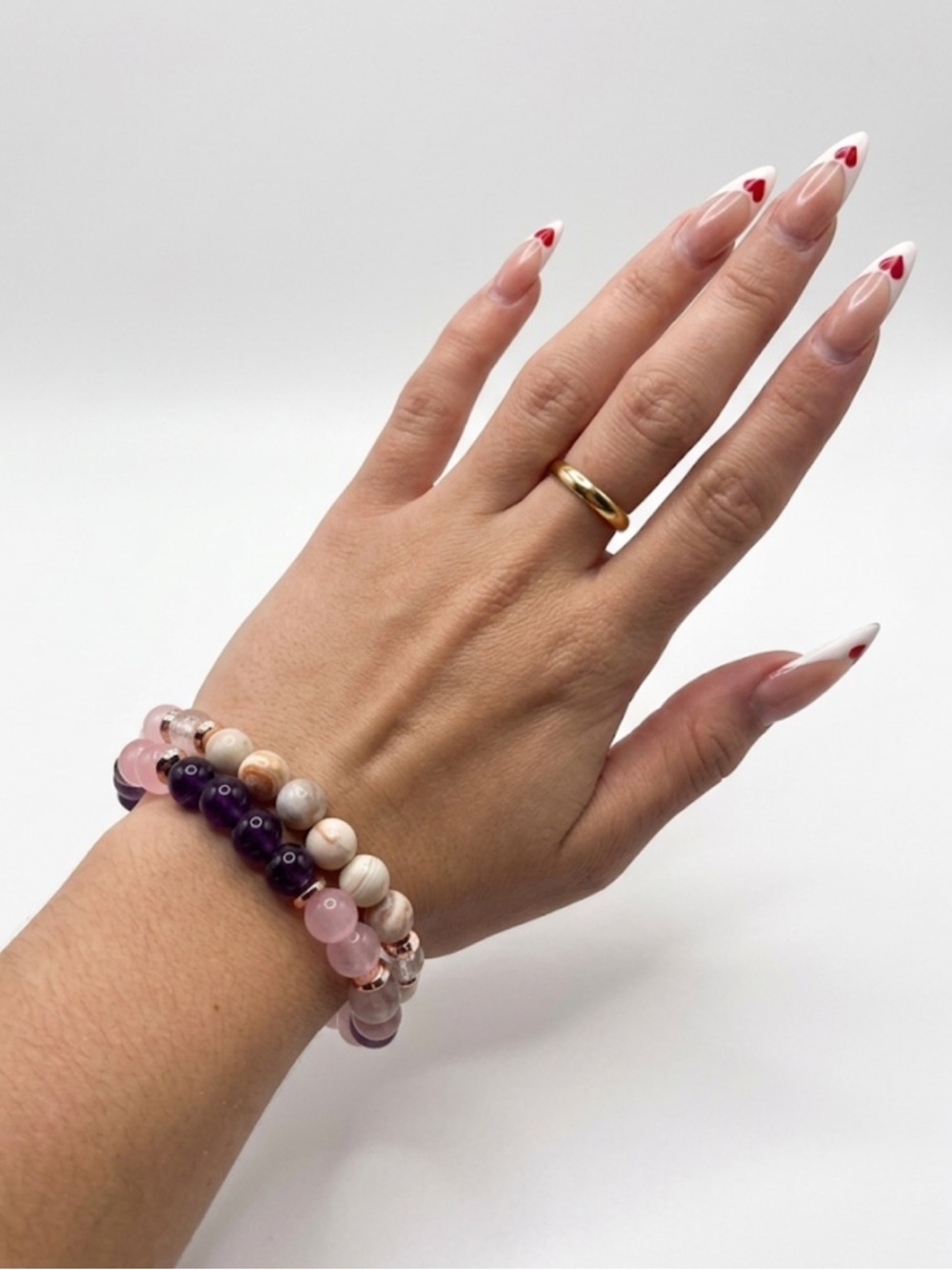 Crystal Bracelet Bundle – Rose Quartz, Garnet, Rhodonite, Opal, Quartz